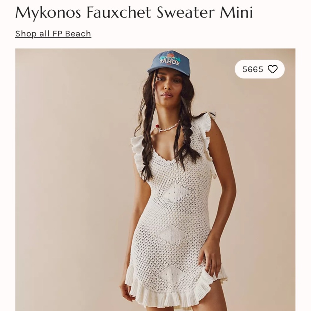 SOLD Free People Mykonos Fauxchet Sweater Mini (knit dress)
